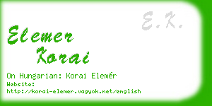 elemer korai business card